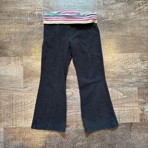 Jumping Beans Y2K Bootcut Fold Over Leggings With Striped Band Size 3T
